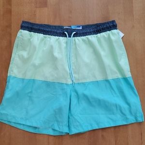Mens Wave Zone Swim Trunks Aqua Seafoam L XXL NWT